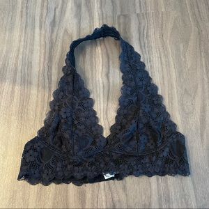 Free People Black Halter Bralette